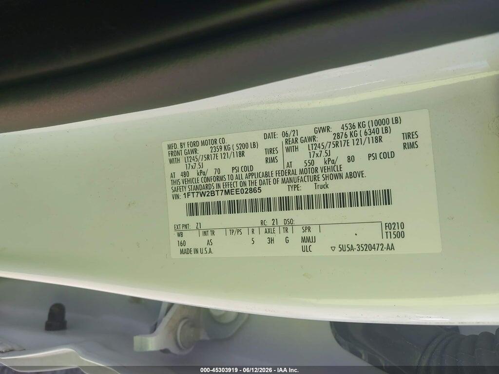 1FT7W2BT7MEE02865 2021 FORD F-250 photo no. 9