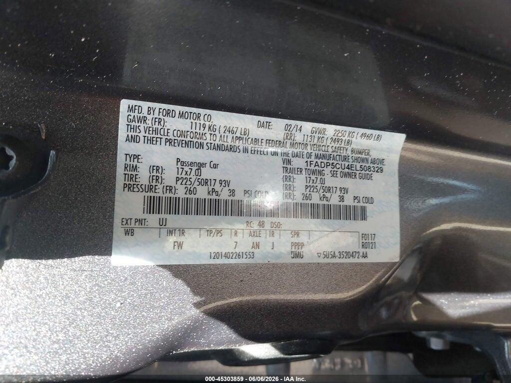 1FADP5CU4EL508329 2014 FORD C-MAX ENERGI photo no. 9