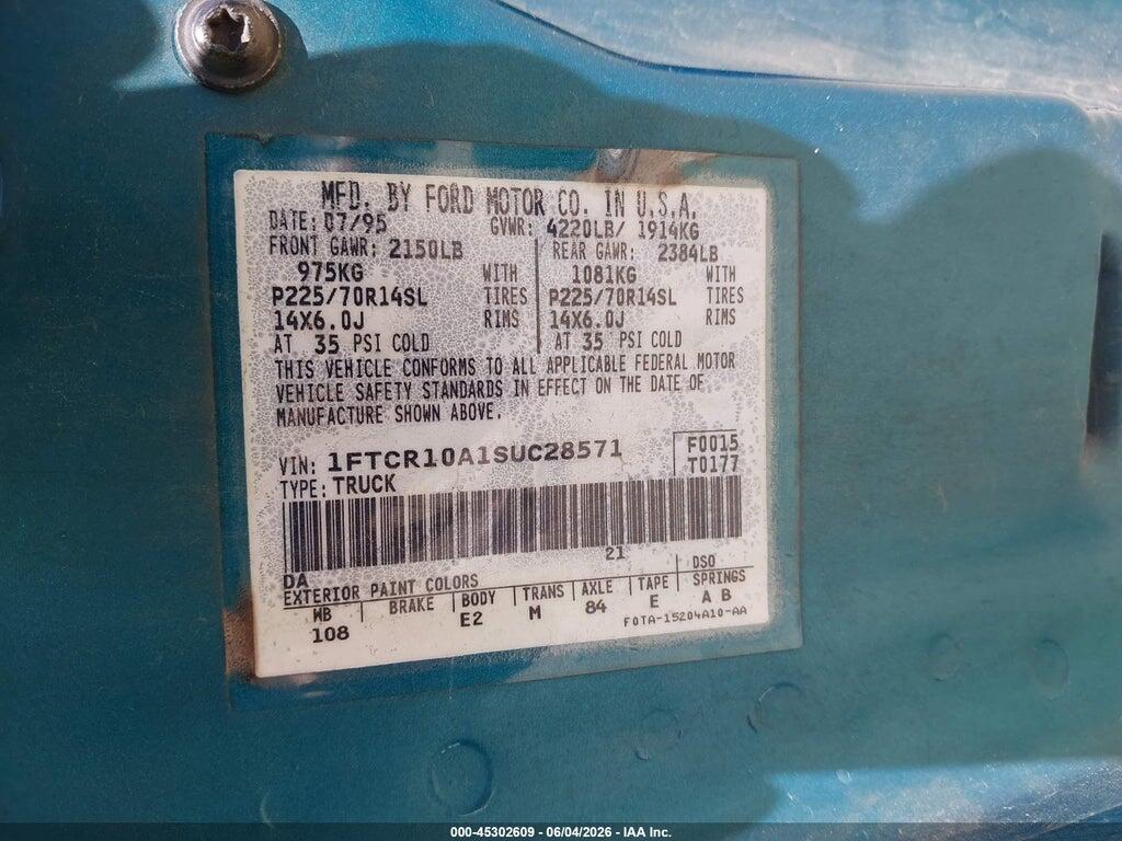 1FTCR10A1SUC28571 1995 FORD RANGER photo no. 9