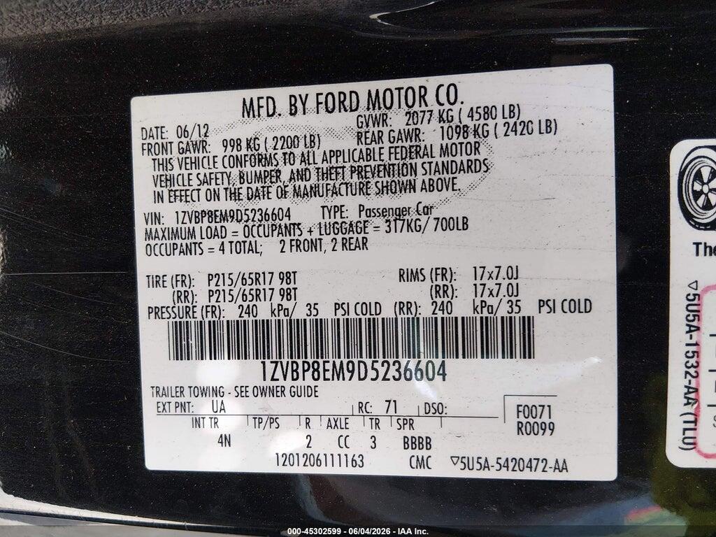 1ZVBP8EM9D5236604 2013 FORD MUSTANG photo no. 9