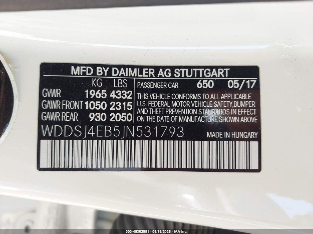 WDDSJ4EB5JN531793 2018 MERCEDES-BENZ CLA 250 photo no. 9