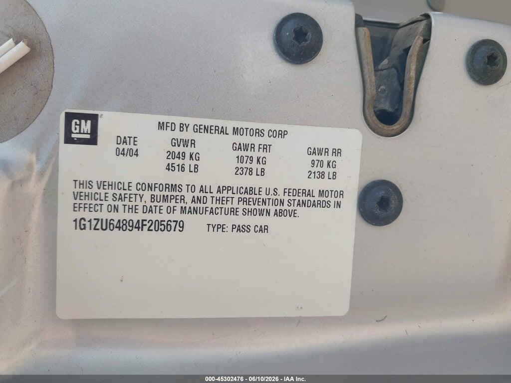1G1ZU64894F205679 2004 CHEVROLET MALIBU MAXX photo no. 9