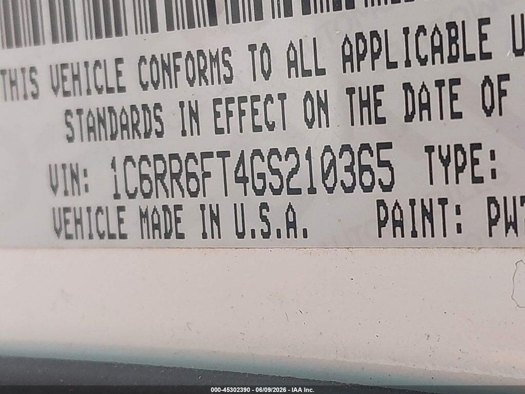 1C6RR6FT4GS210365 2016 RAM 1500 photo no. 9