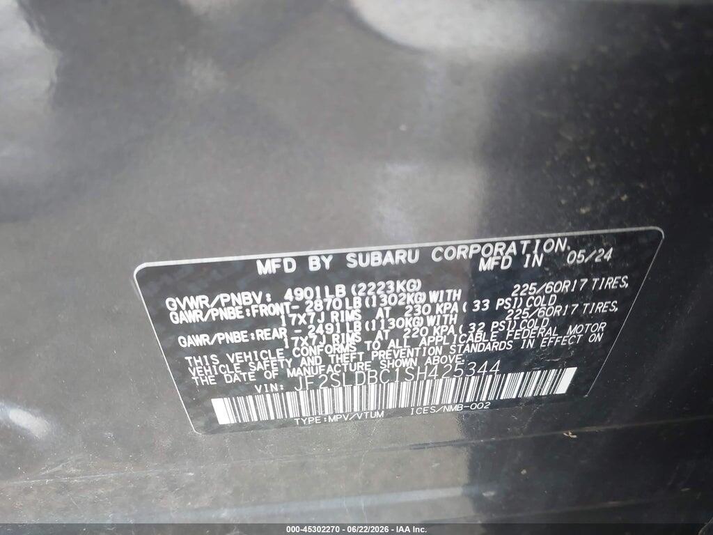 JF2SLDBC1SH425344 2025 SUBARU FORESTER photo no. 9