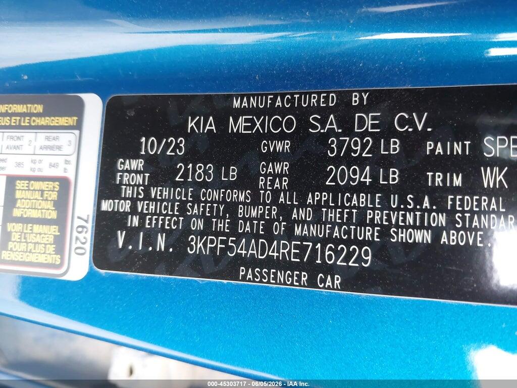 3KPF54AD4RE716229 2024 KIA FORTE photo no. 9