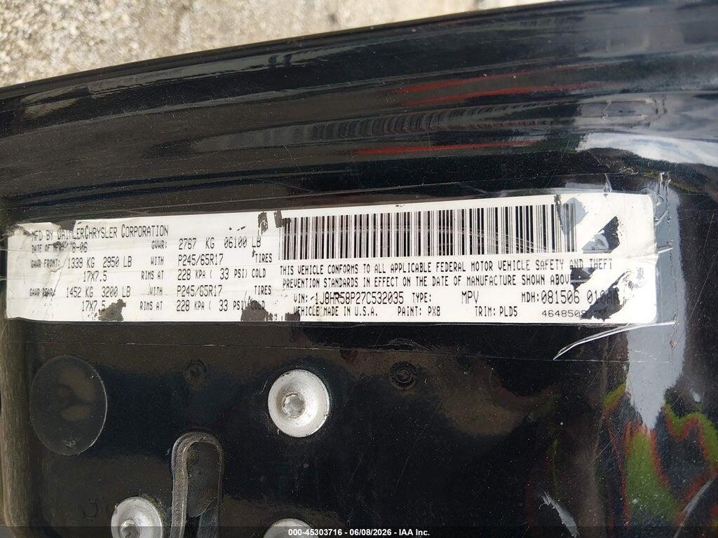 1J8HR58P27C532035 2007 JEEP GRAND CHEROKEE photo no. 9