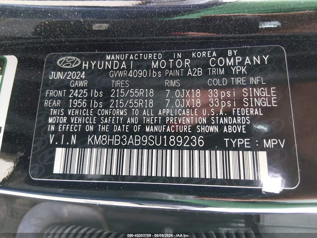 KM8HB3AB9SU189236 2025 HYUNDAI KONA photo no. 9