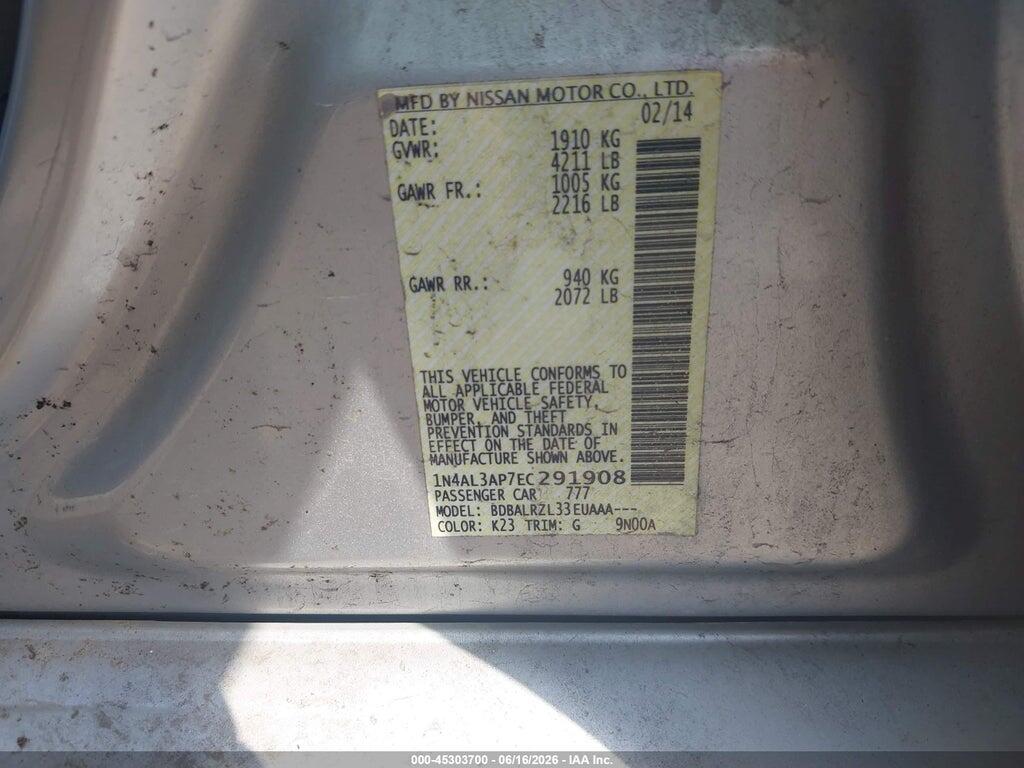 1N4AL3AP7EC291908 2014 NISSAN ALTIMA photo no. 9