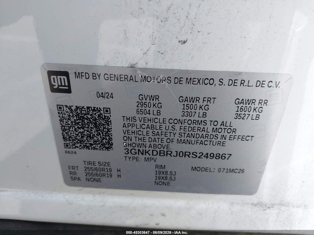 3GNKDBRJ0RS249867 2024 CHEVROLET BLAZER EV photo no. 9