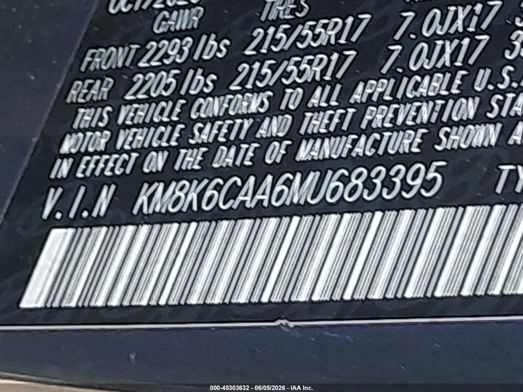 KM8K6CAA6MU683395 2021 HYUNDAI KONA photo no. 9