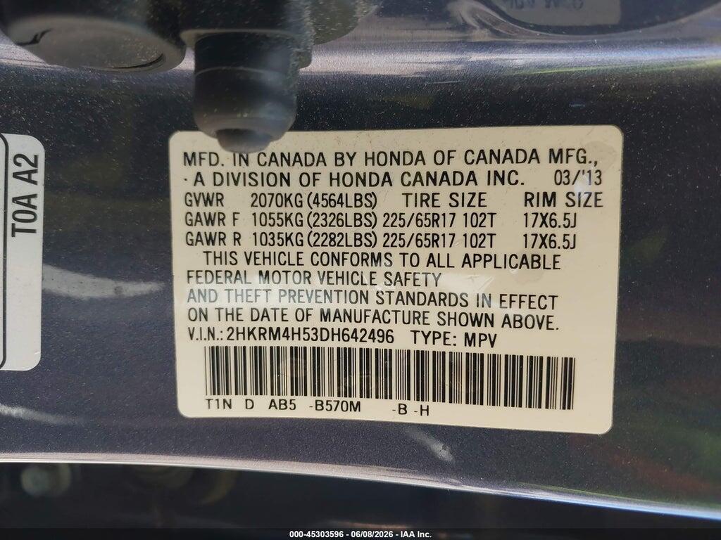 2HKRM4H53DH642496 2013 HONDA CR-V photo no. 9