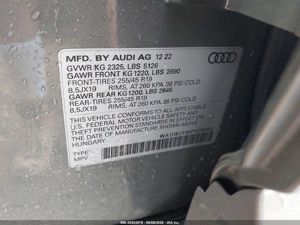 WA1DECF35P1075393 2023 AUDI Q3 photo no. 9