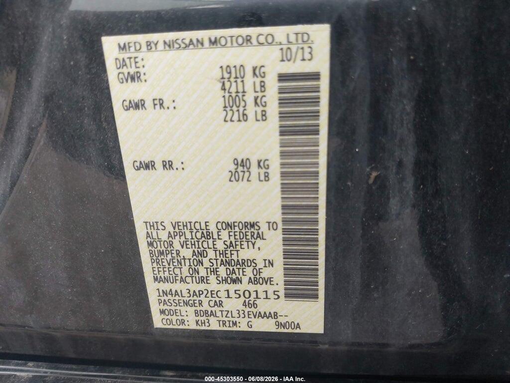 1N4AL3AP2EC150115 2014 NISSAN ALTIMA photo no. 9