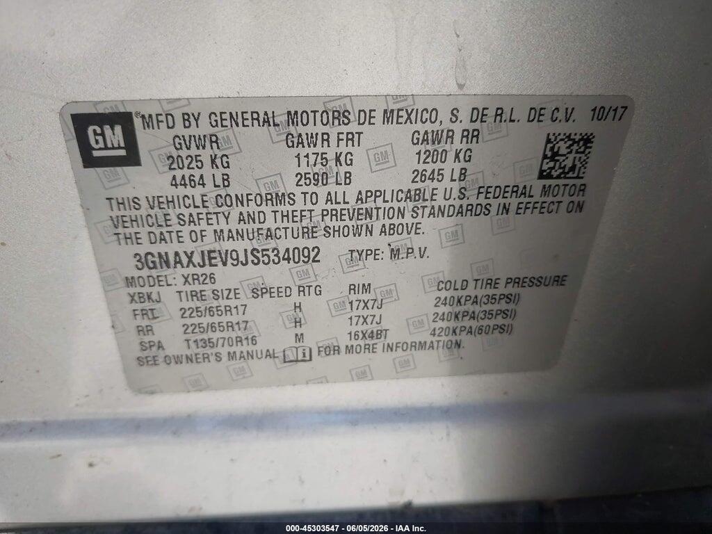 3GNAXJEV9JS534092 2018 CHEVROLET EQUINOX photo no. 9