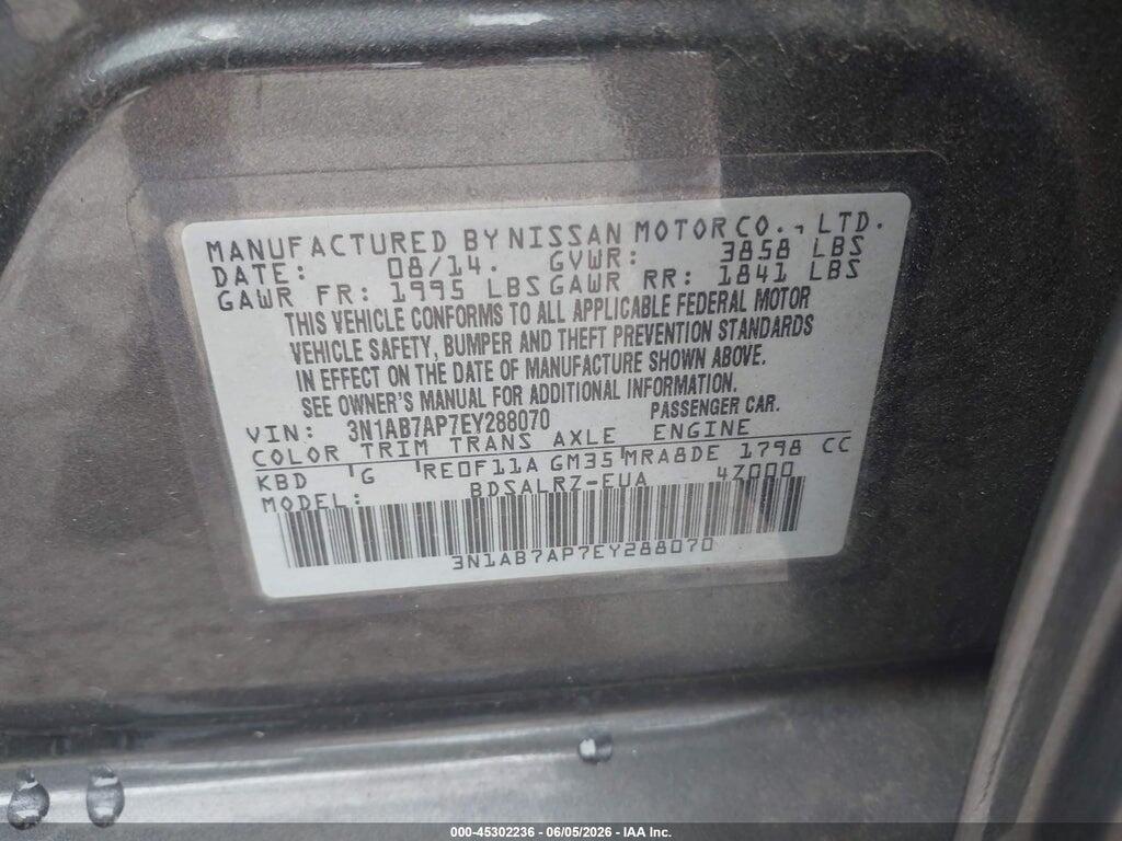 3N1AB7AP7EY288070 2014 NISSAN SENTRA photo no. 9