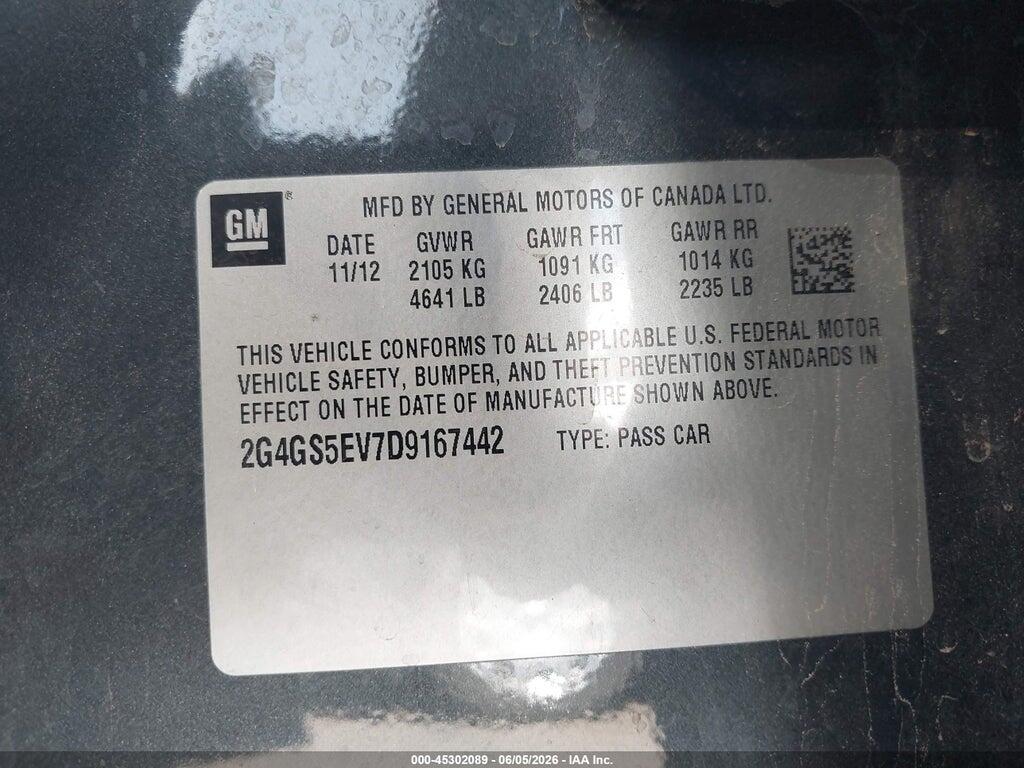 2G4GS5EV7D9167442 2013 BUICK REGAL photo no. 9