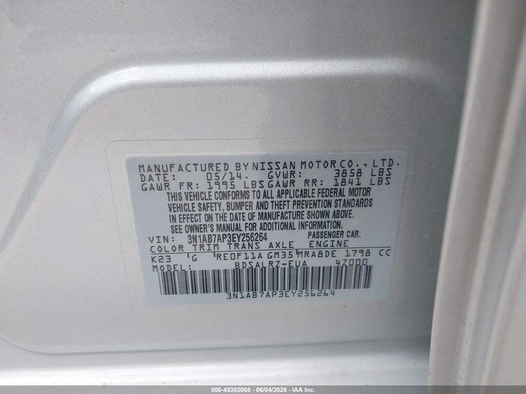 3N1AB7AP3EY256264 2014 NISSAN SENTRA photo no. 9
