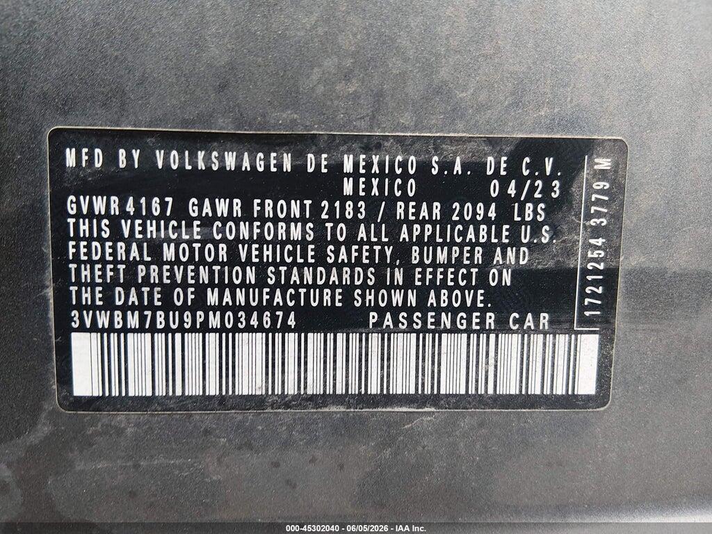 3VWBM7BU9PM034674 2023 VOLKSWAGEN JETTA photo no. 9