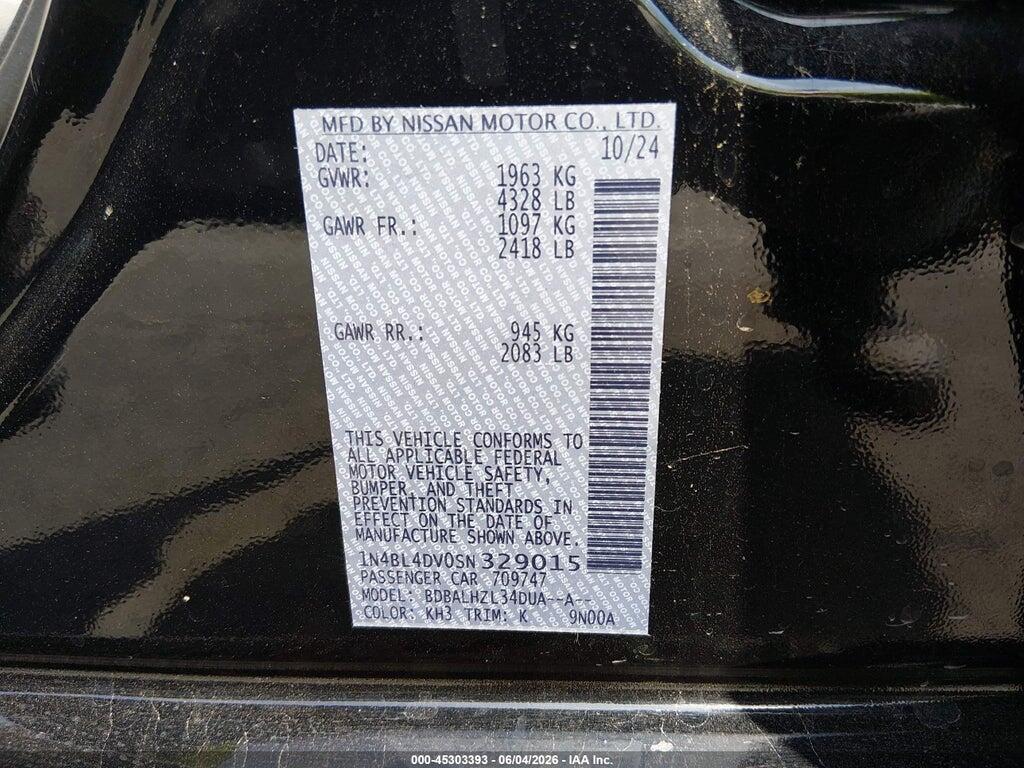1N4BL4DV0SN329015 2025 NISSAN ALTIMA photo no. 9