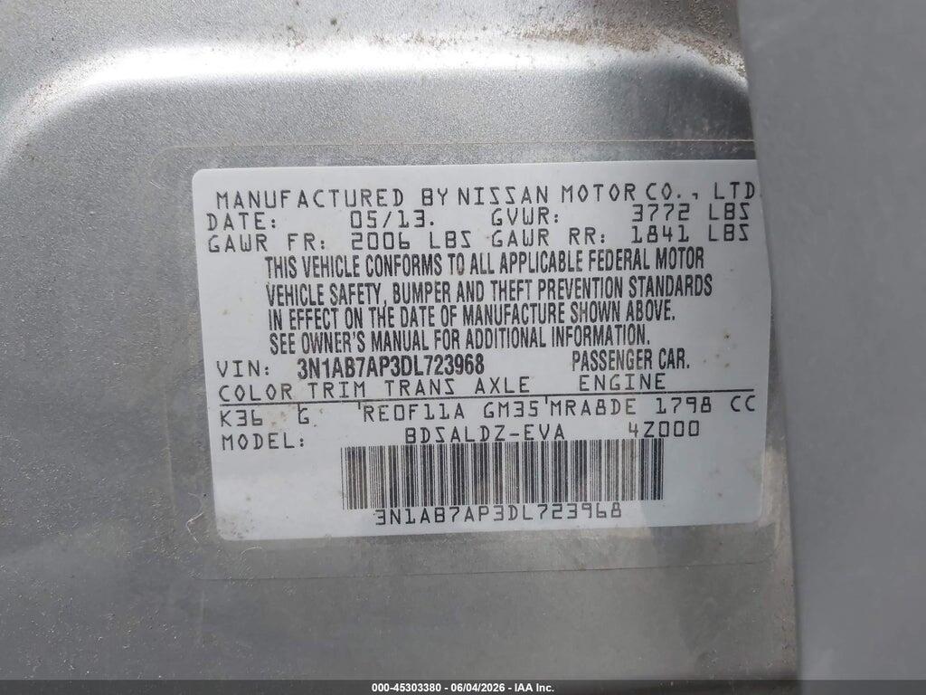 3N1AB7AP3DL723968 2013 NISSAN SENTRA photo no. 9