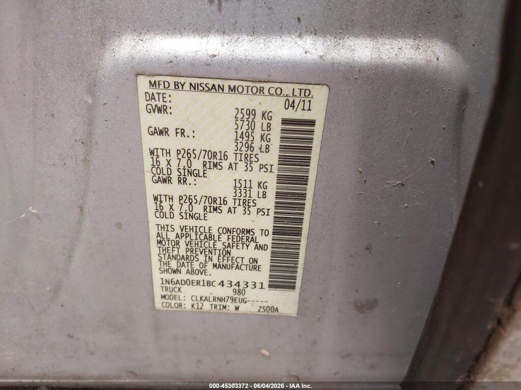 1N6AD0ER1BC434331 2011 NISSAN FRONTIER photo no. 9