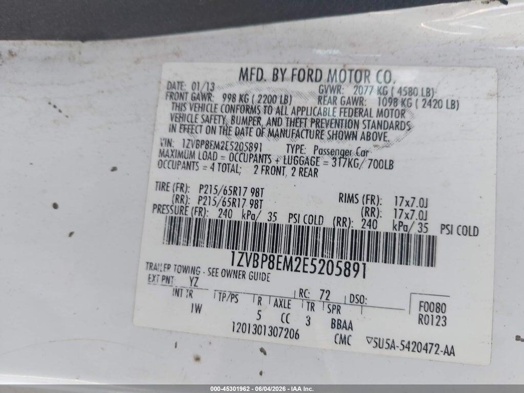 1ZVBP8EM2E5205891 2014 FORD MUSTANG photo no. 9