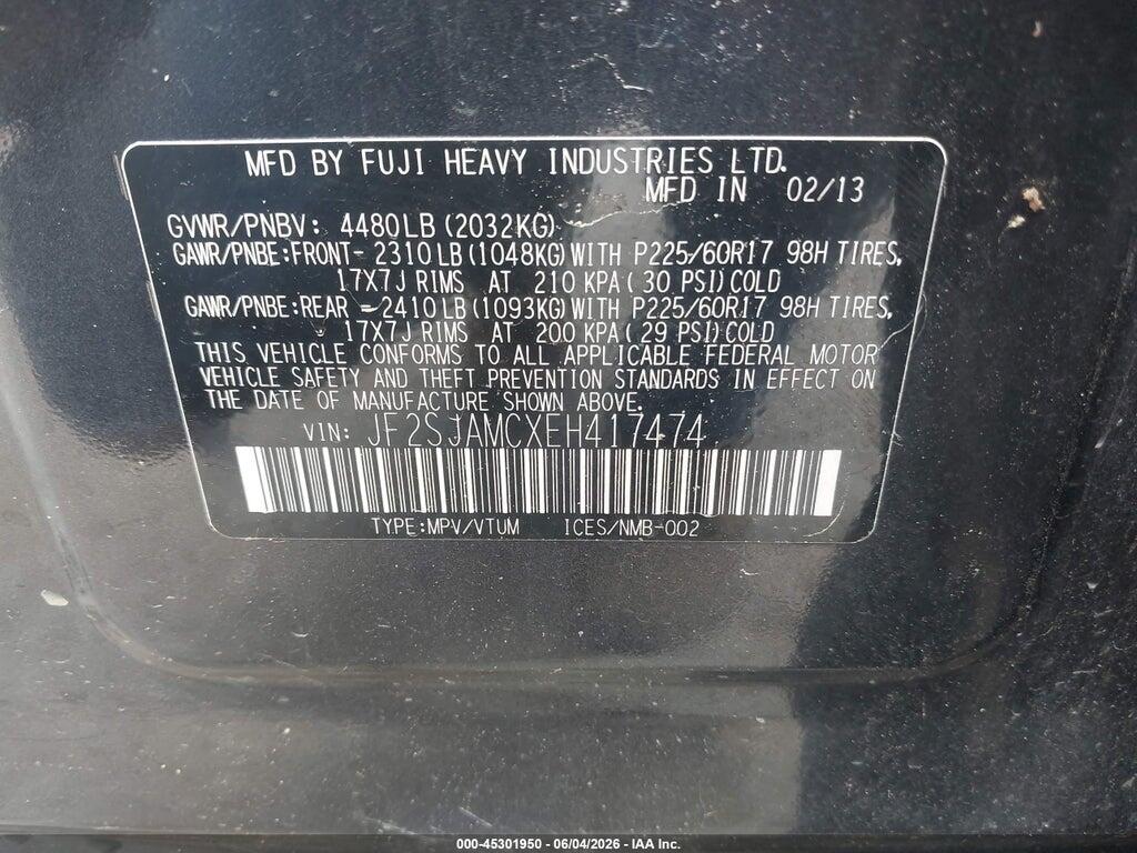 JF2SJAMCXEH417474 2014 SUBARU FORESTER photo no. 9
