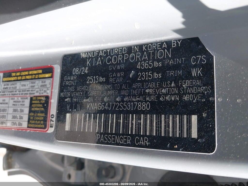 KNAG64J72S5317880 2025 KIA K5 photo no. 9