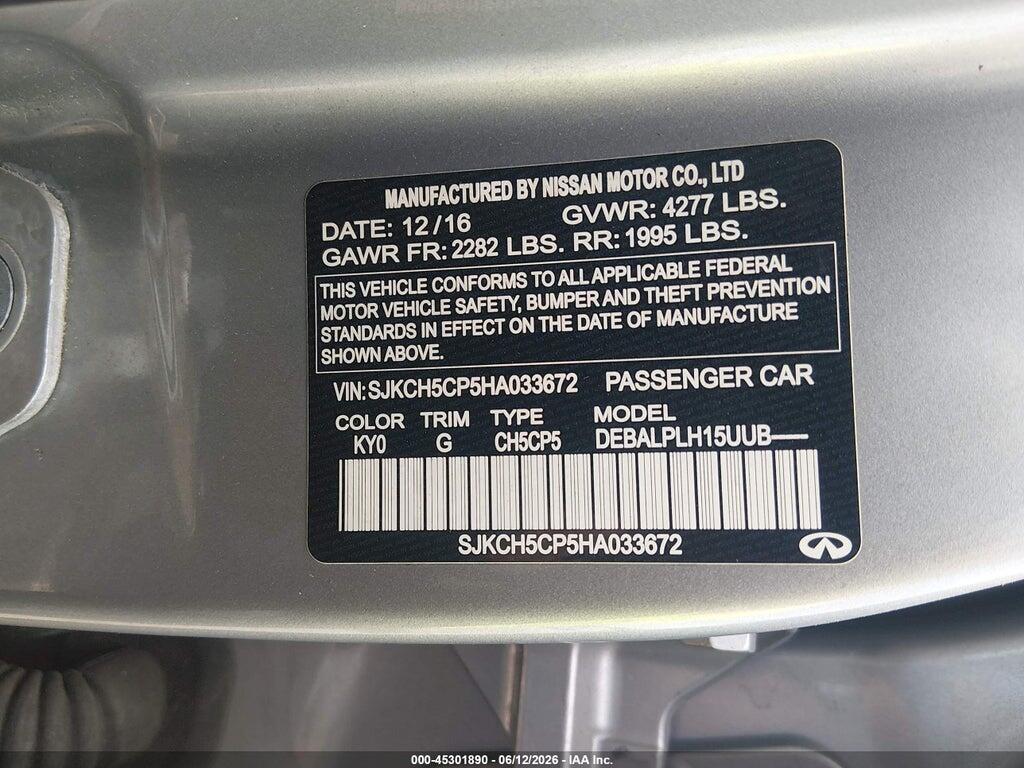 SJKCH5CP5HA033672 2017 INFINITI QX30 photo no. 9