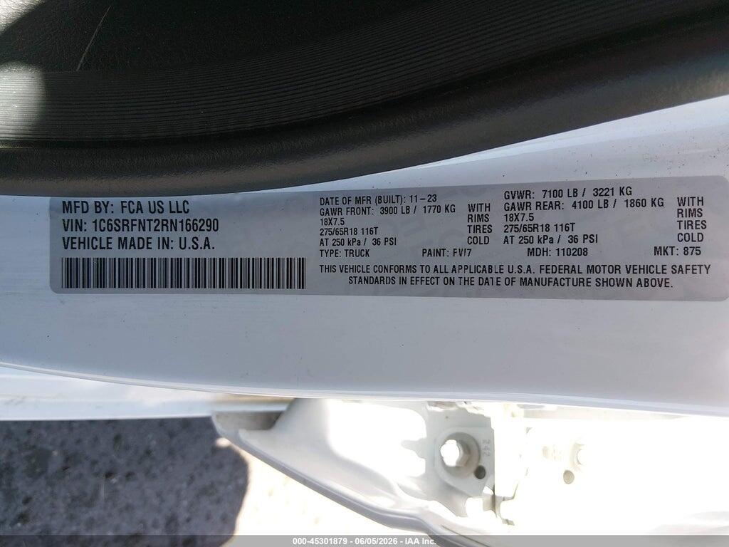 1C6SRFNT2RN166290 2024 RAM 1500 photo no. 9