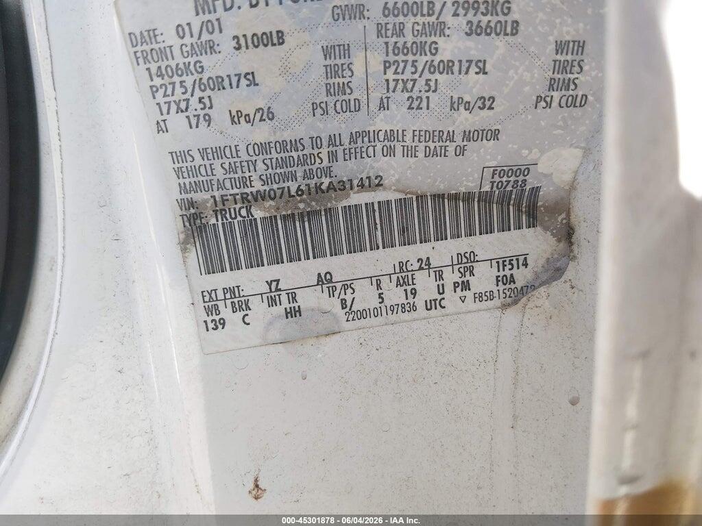1FTRW07L61KA31412 2001 FORD F-150 photo no. 9