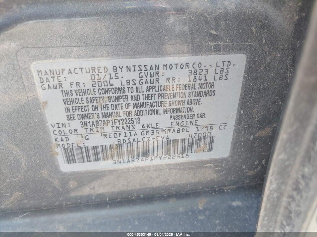 3N1AB7AP1FY222518 2015 NISSAN SENTRA photo no. 9