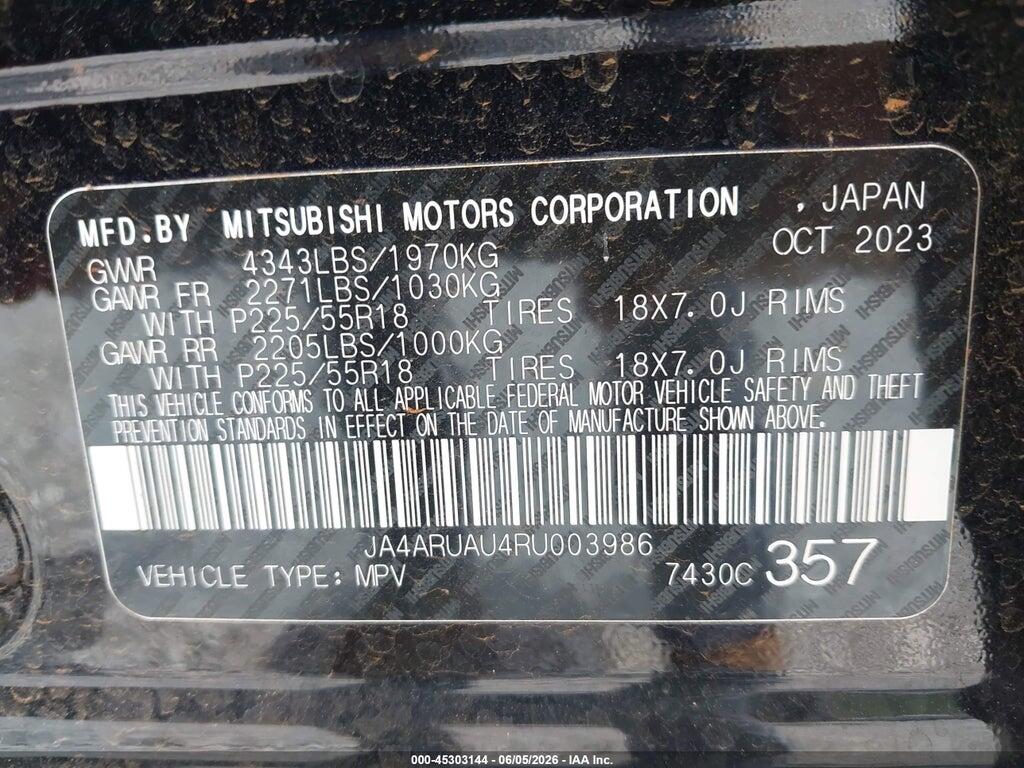 JA4ARUAU4RU003986 2024 MITSUBISHI OUTLANDER SPORT photo no. 9