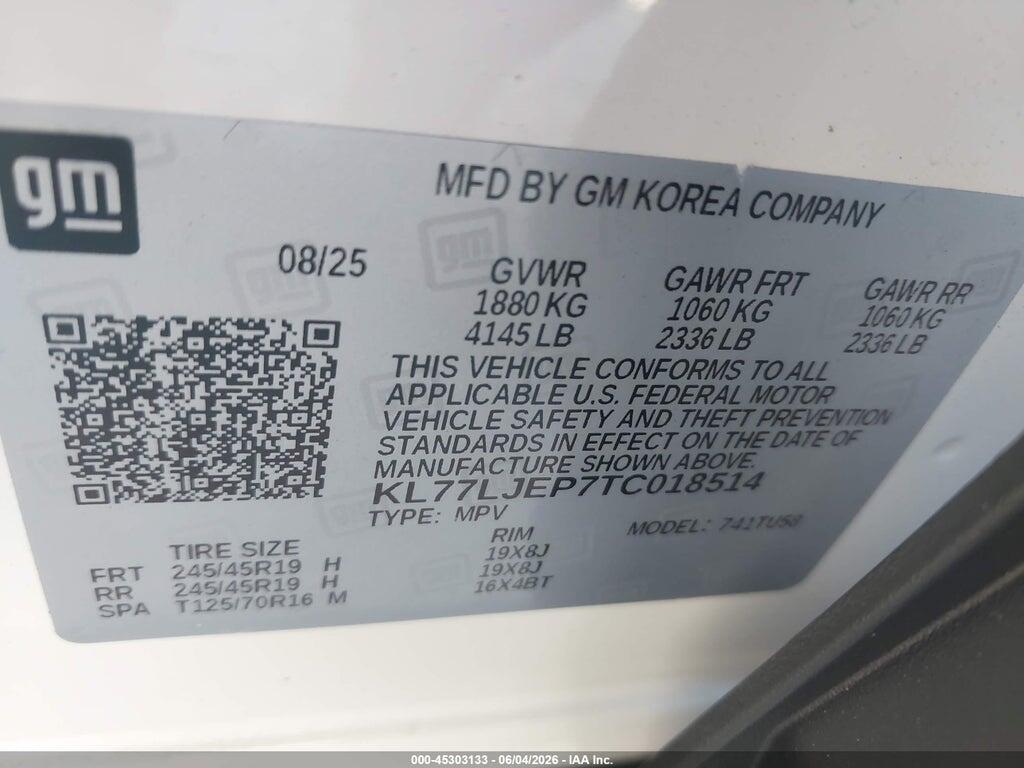 KL77LJEP7TC018514 2026 CHEVROLET TRAX photo no. 9