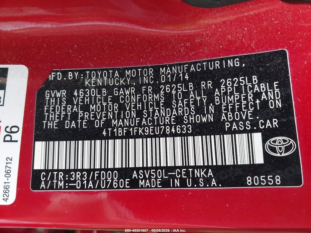 4T1BF1FK9EU784633 2014 TOYOTA CAMRY photo no. 9