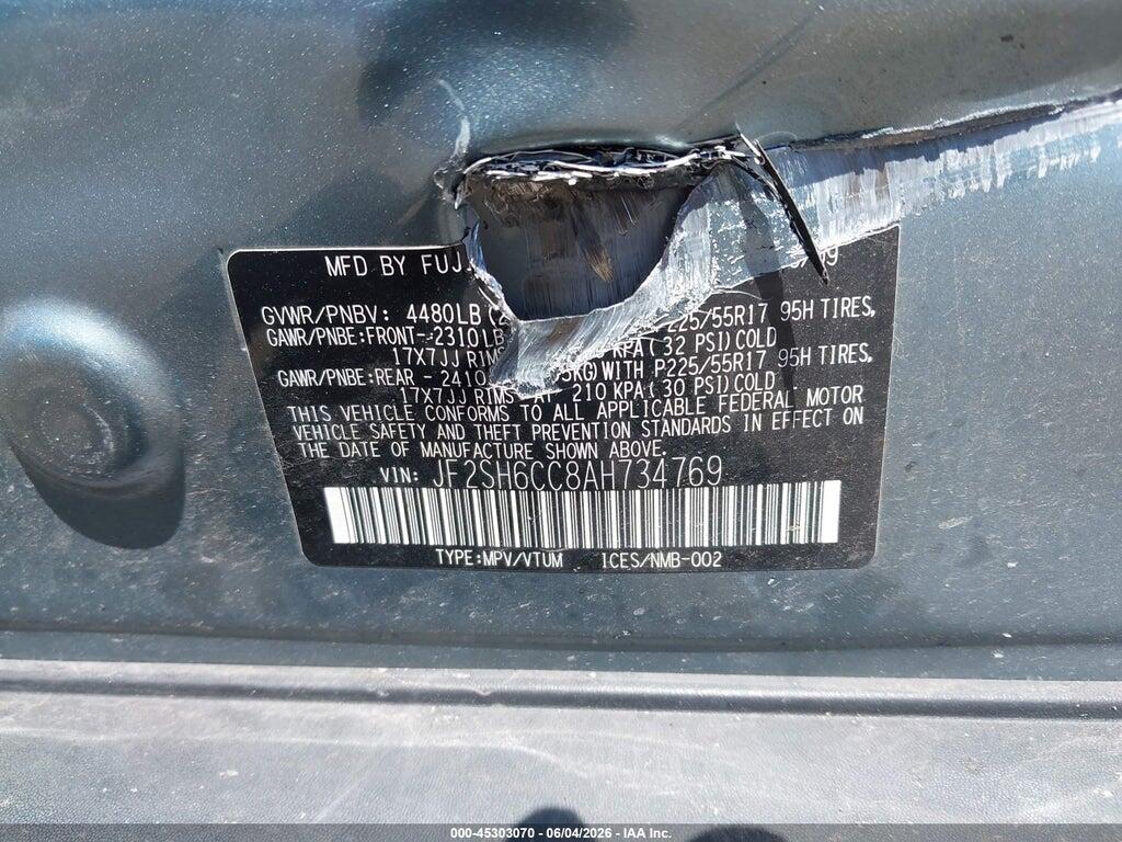 JF2SH6CC8AH734769 2010 SUBARU FORESTER photo no. 9