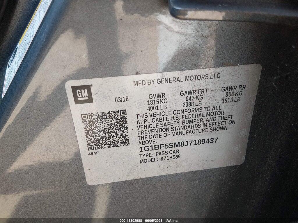 1G1BF5SM8J7189437 2018 CHEVROLET CRUZE photo no. 9
