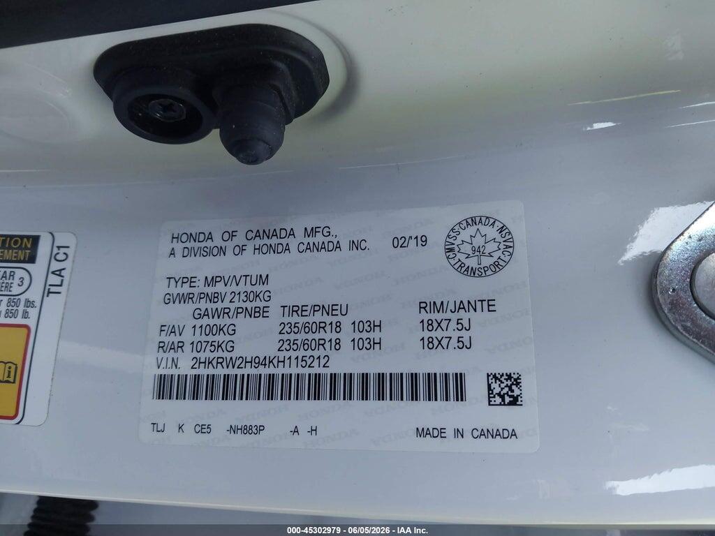 2HKRW2H94KH115212 2019 HONDA CR-V photo no. 9