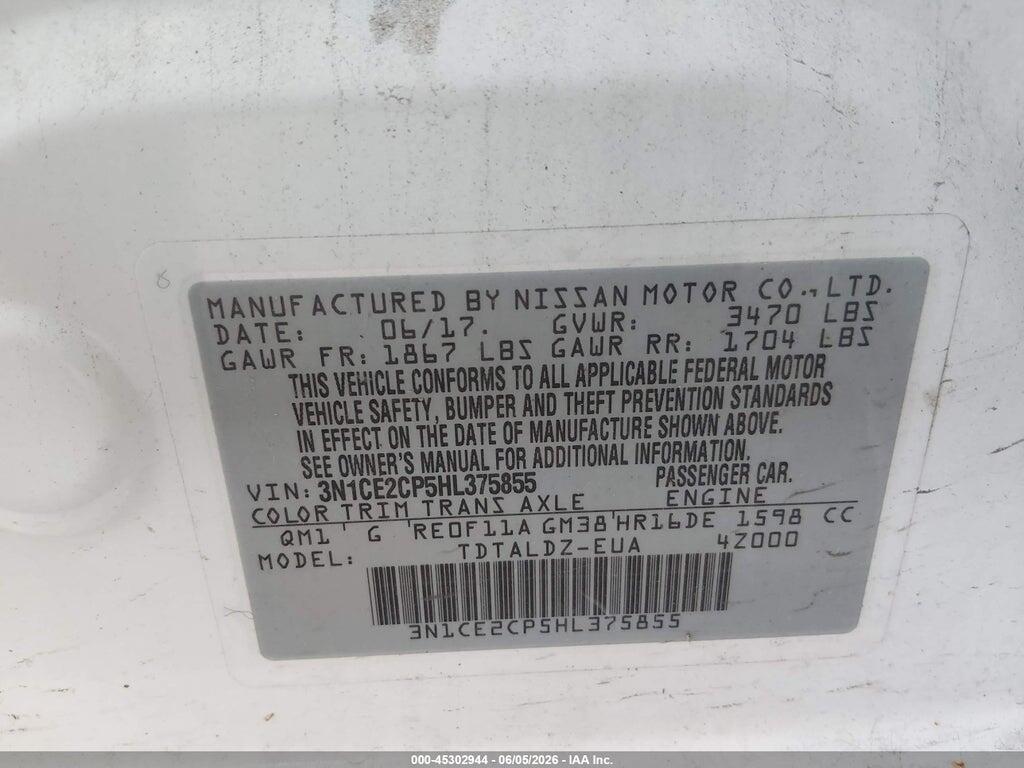 3N1CE2CP5HL375855 2017 NISSAN VERSA NOTE photo no. 9