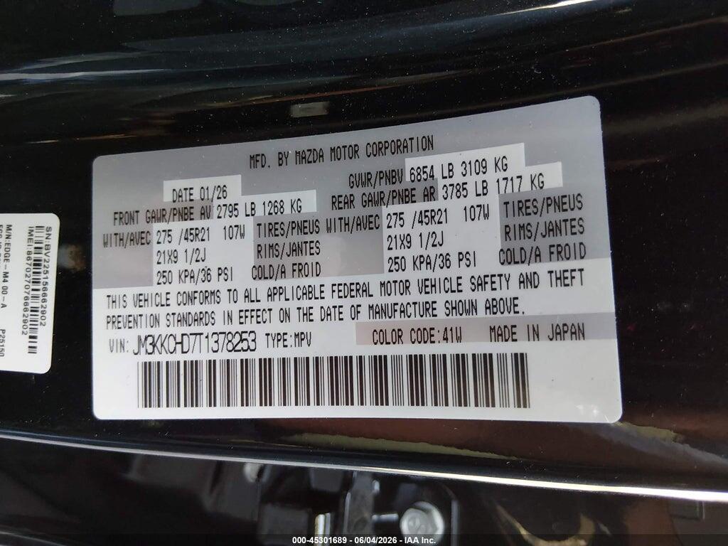 JM3KKCHD7T1378253 2026 MAZDA CX-90 photo no. 9
