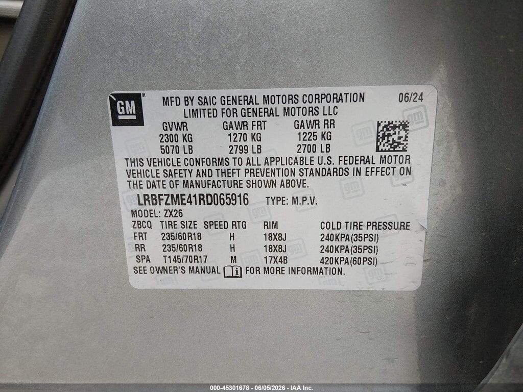 LRBFZME41RD065916 2024 BUICK ENVISION photo no. 9
