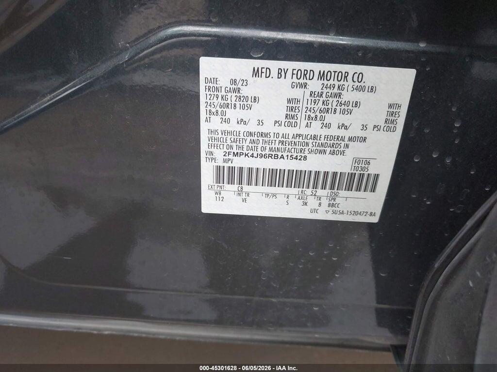 2FMPK4J96RBA15428 2024 FORD EDGE photo no. 9