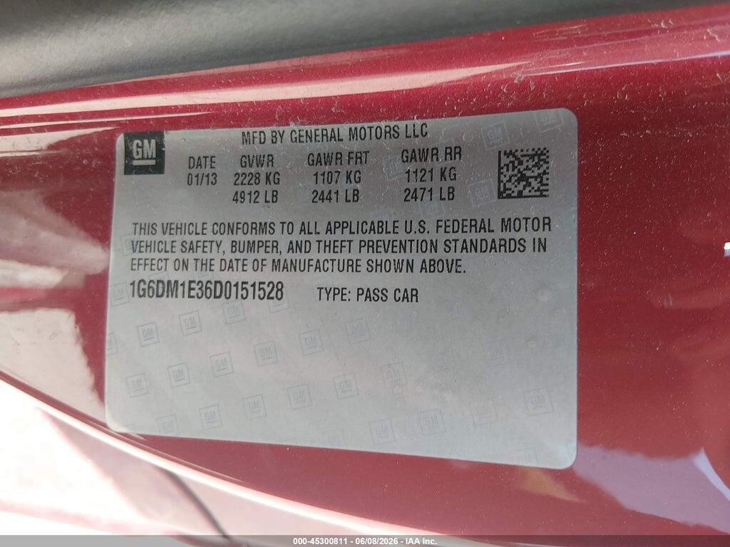 1G6DM1E36D0151528 2013 CADILLAC CTS photo no. 9