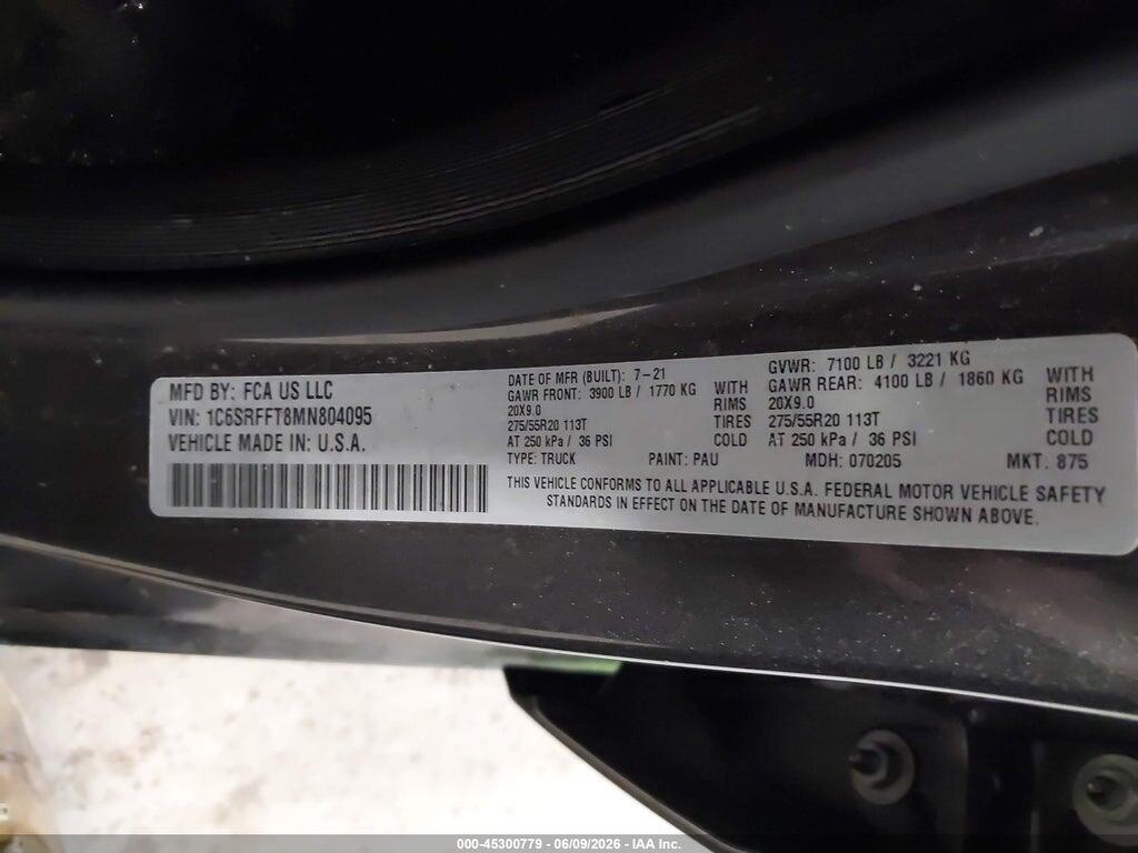 1C6SRFFT8MN804095 2021 RAM 1500 photo no. 9