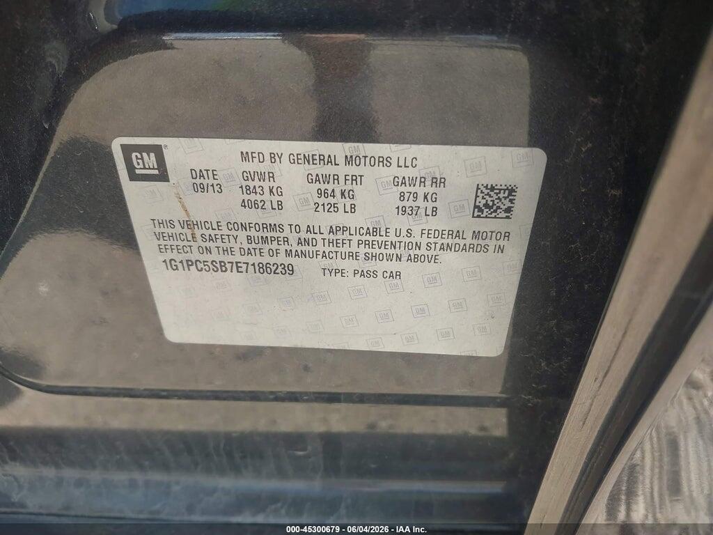 1G1PC5SB7E7186239 2014 CHEVROLET CRUZE photo no. 9