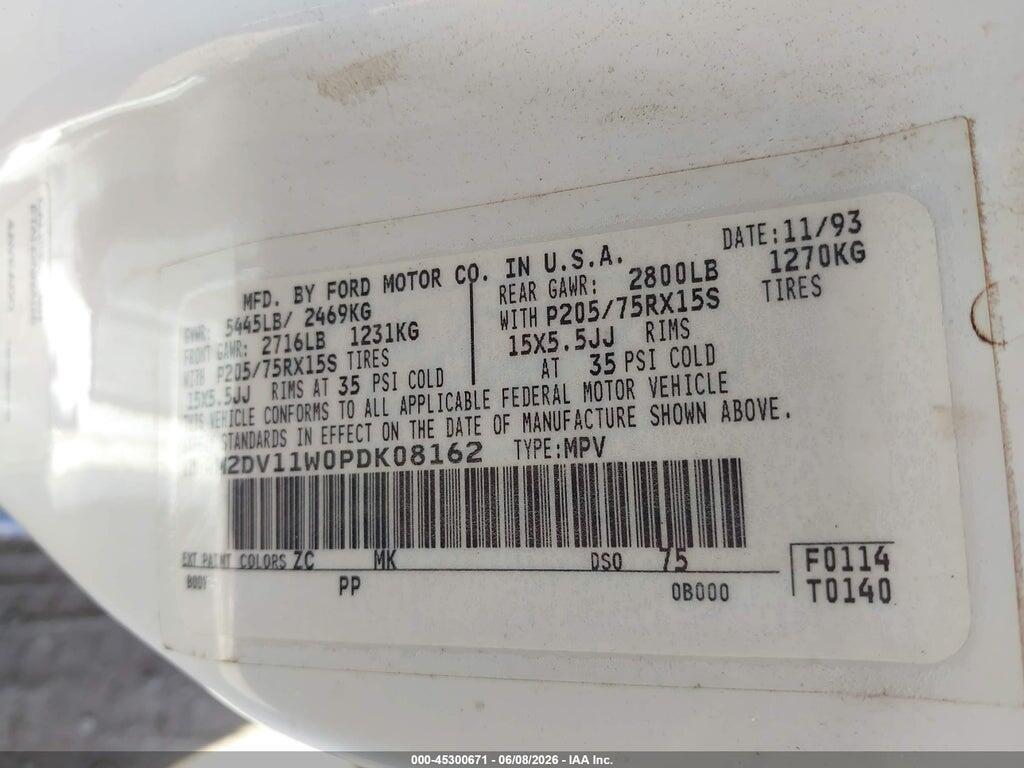 4M2DV11W0PDK08162 1993 MERCURY VILLAGER photo no. 9