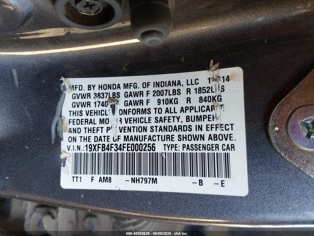 19XFB4F34FE000256 2015 HONDA CIVIC HYBRID photo no. 9