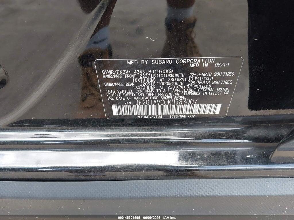 JF2GTAMC0KH383007 2019 SUBARU CROSSTREK photo no. 9
