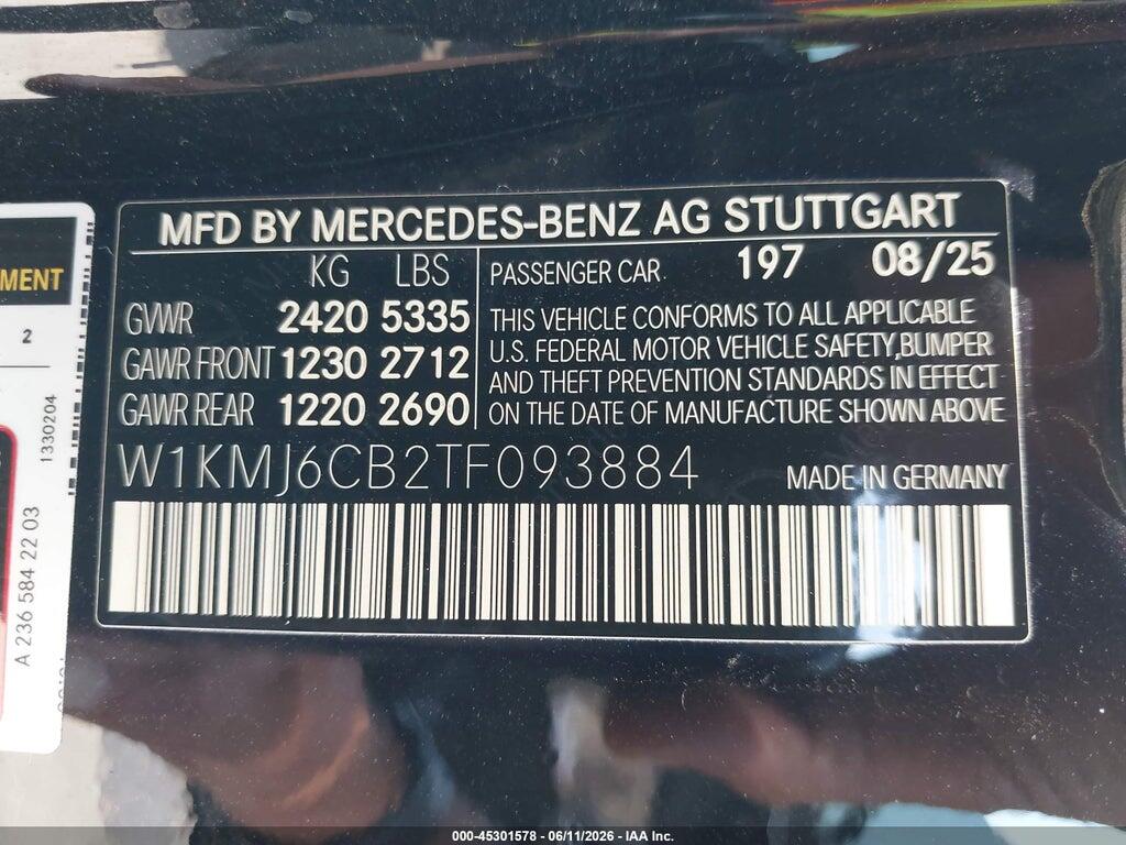 W1KMJ6CB2TF093884 2026 MERCEDES-BENZ AMG CLE 53 photo no. 9