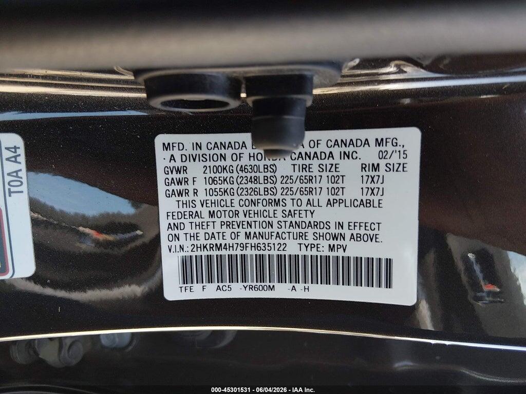 2HKRM4H79FH635122 2015 HONDA CR-V photo no. 9